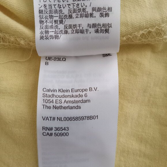 Calvin Klein Jeans Mens Yellow Tee W/ White Mesh Accents XXL Short Sleeve Casual - Picture 10 of 11
